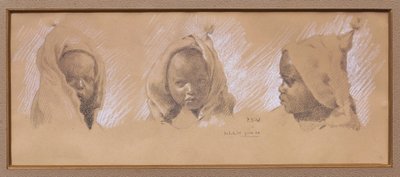École FRANÇAISE en 1928, Trois études de tête d'enfant arabe