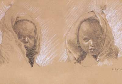 École FRANÇAISE en 1928, Trois études de tête d'enfant arabe
