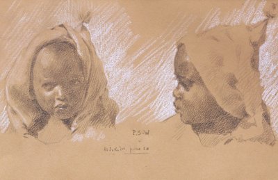 École FRANÇAISE en 1928, Trois études de tête d'enfant arabe