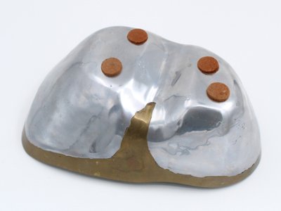 David Marshall Aluminum/Brass Trinket Tray, Spain, circa 1980, Brutalist