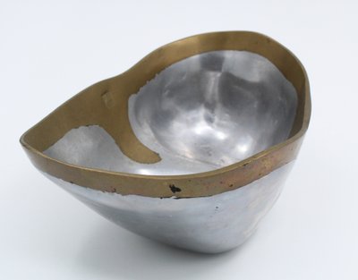 David Marshall Aluminum/Brass Trinket Tray, Spain, circa 1980, Brutalist