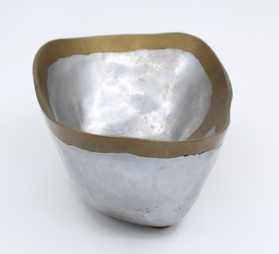 David Marshall Aluminum/Brass Trinket Tray, Spain, circa 1980, Brutalist
