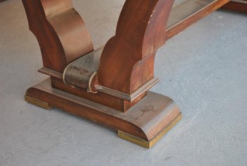 Art Deco Dining Table Rosewood Travertine Top