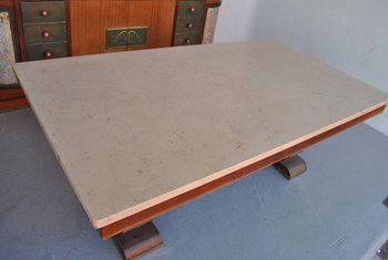 Art Deco Dining Table Rosewood Travertine Top