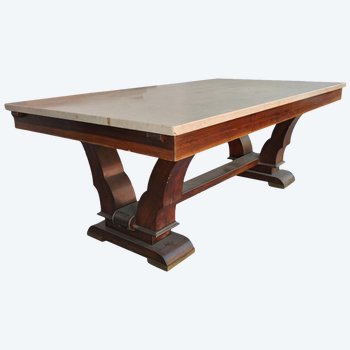 Art Deco Dining Table Rosewood Travertine Top