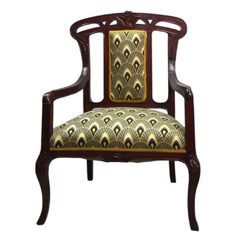 Set Of 3 Art Nouveau Mahogany Seats 1900
