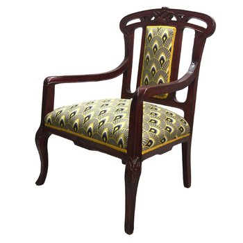 Set Of 3 Art Nouveau Mahogany Seats 1900