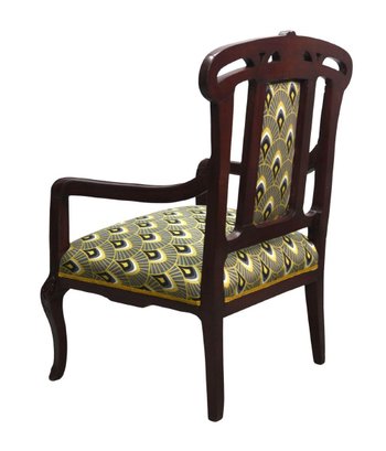 Set Of 3 Art Nouveau Mahogany Seats 1900