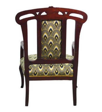 Set Of 3 Art Nouveau Mahogany Seats 1900