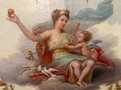 HUILE SUR TOILE DU 19ème A DECORS MYTHOLOGIQUES