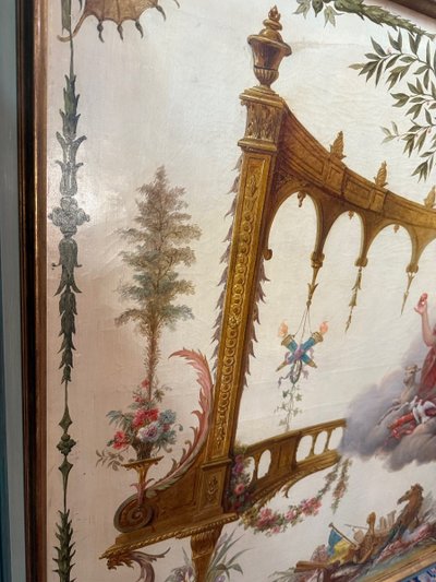 HUILE SUR TOILE DU 19ème A DECORS MYTHOLOGIQUES