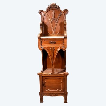 Spectacular 1900's Walnut Art Nouveau Bedside