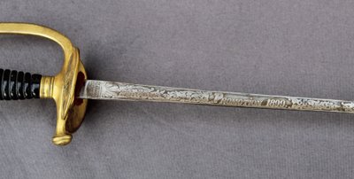 Keyboard sword (polytechnician's tangent) with a three-sided hollow blade