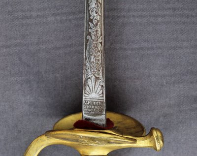 Keyboard sword (polytechnician's tangent) with a three-sided hollow blade