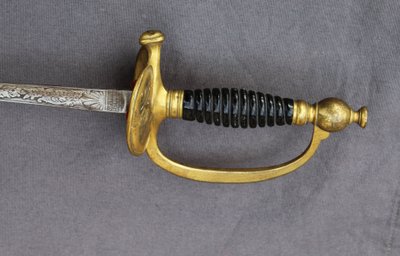Keyboard sword (polytechnician's tangent) with a three-sided hollow blade