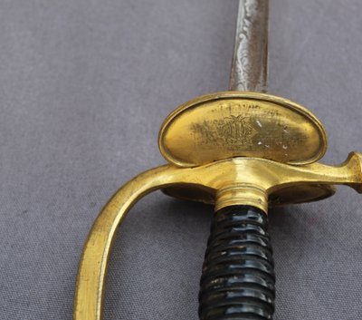 Keyboard sword (polytechnician's tangent) with a three-sided hollow blade