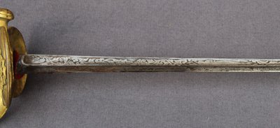 Keyboard sword (polytechnician's tangent) with a three-sided hollow blade