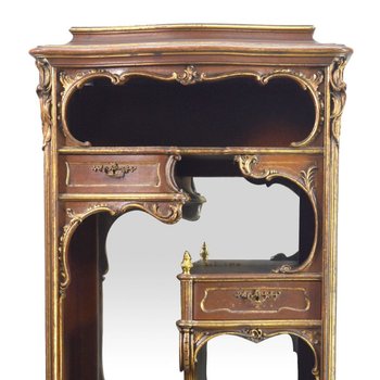 Cabinet De Style Louis XV Rocaille Bois Doré Marron Fine del XIX secolo