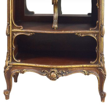 Cabinet De Style Louis XV Rocaille Bois Doré Marron Fine del XIX secolo