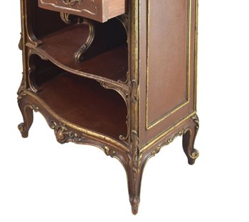 Cabinet De Style Louis XV Rocaille Bois Doré Marron Fine del XIX secolo