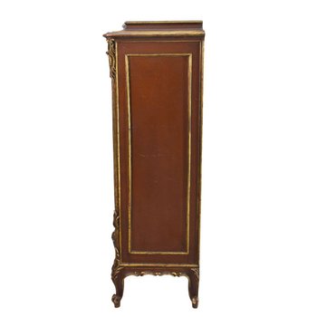 Cabinet De Style Louis XV Rocaille Bois Doré Marron Fine del XIX secolo