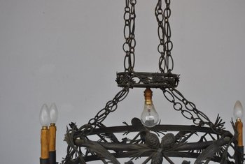 Lustre En Fer Forgé Dlg Brandt Art Déco 1930