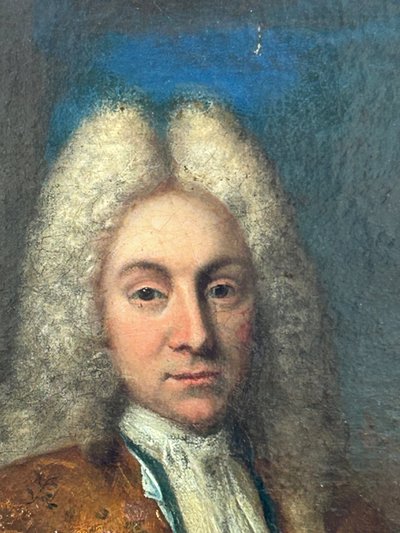 Early 17th-century French School portrait of a man with a wig
