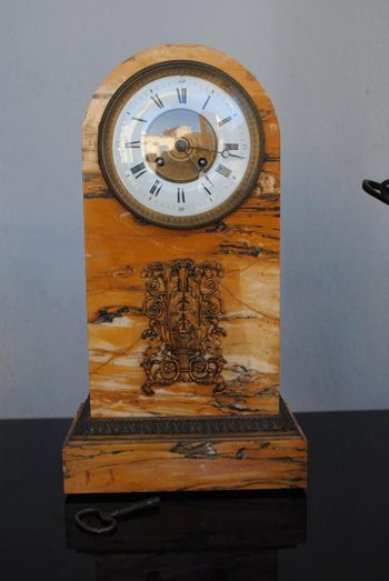 Empire Style Yellow Marble Clock