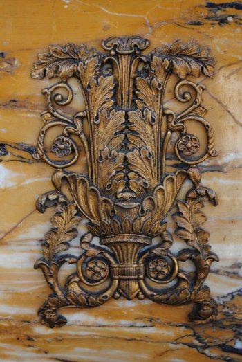 Empire Style Yellow Marble Clock