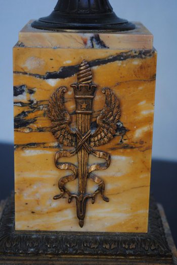 Empire Style Yellow Marble Clock