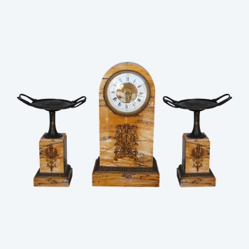 Empire Style Yellow Marble Clock