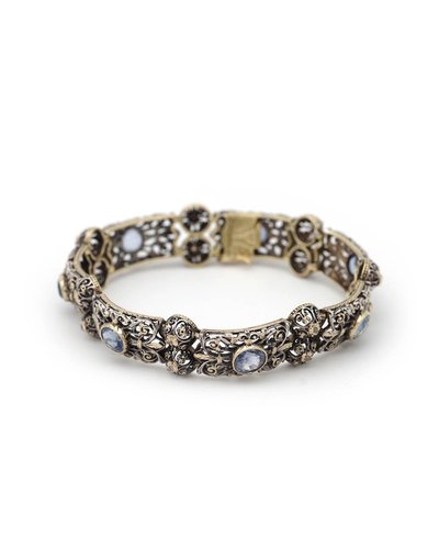 Bracelet saphirs de Ceylan et diamants en argent et or 18k