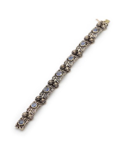 Bracelet saphirs de Ceylan et diamants en argent et or 18k