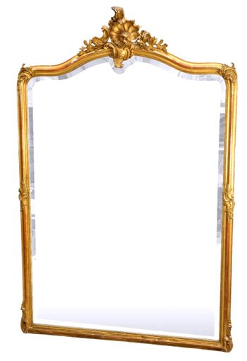 Miroir 182x124 Bois Et Stuc Doré Napoléon III époque XIXème