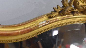 Miroir 182x124 Bois Et Stuc Doré Napoléon III époque XIXème