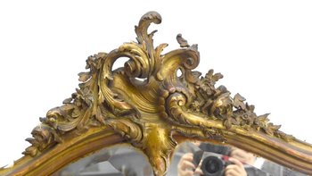 Miroir 182x124 Bois Et Stuc Doré Napoléon III époque XIXème
