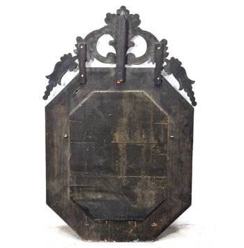 Specchio in stile veneziano di forma ottagonale con design floreale