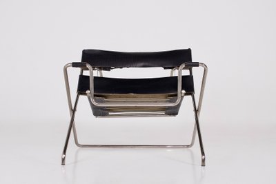 D4 Leather Folding Armchair by Marcel Breuer