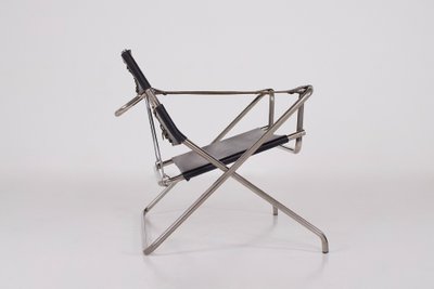 D4 Leather Folding Armchair by Marcel Breuer