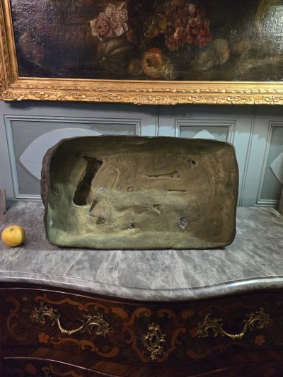 Lion et lionne attaquant une gazelle d'après d’E.Samson, Importante sculpture animalière.