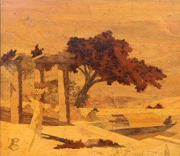 Scatola decorata in stile liberty firmata 1900