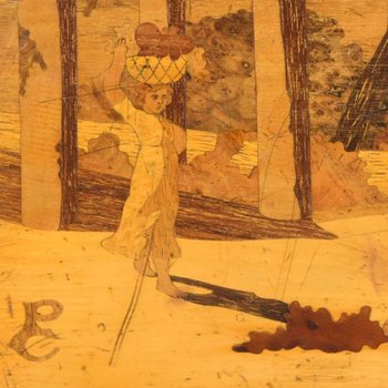 Scatola decorata in stile liberty firmata 1900