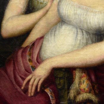 Portrait De Deux Femmes huile sur toile époque Empire