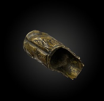BOCCA DI CANNONE A TESTA DI LEONE Opera europea fine XVII - inizi XVIII secolo Ottone dorato
