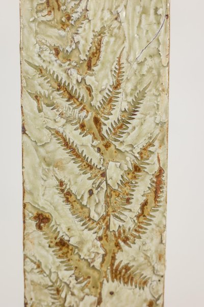 Brutalist-style stoneware vase with plant decoration. 1970s. LS6708B