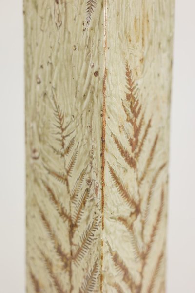 Brutalist-style stoneware vase with plant decoration. 1970s. LS6708B