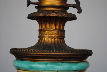 Pair Of Oil Lamps 1880 Italian Majolica