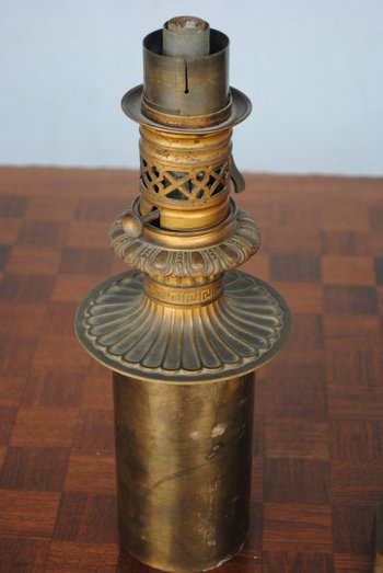 Pair Of Oil Lamps 1880 Italian Majolica