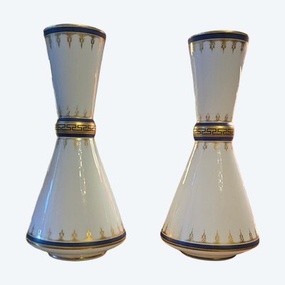 Ancien Vase Ou Scène De Chasse Sous Verre – Époque Restauration Charles X – Cadre Doré