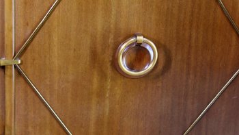 Mahogany and Bronze 1940s Sideboard by Pierre Lardin